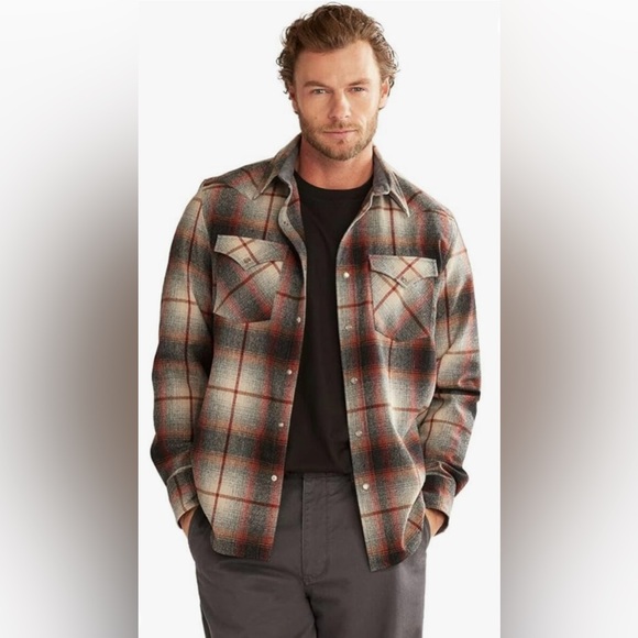 Pendleton | Men’s red/grey Canyon Plaid Western button down shirt, pockets, sz L - Picture 16 of 16